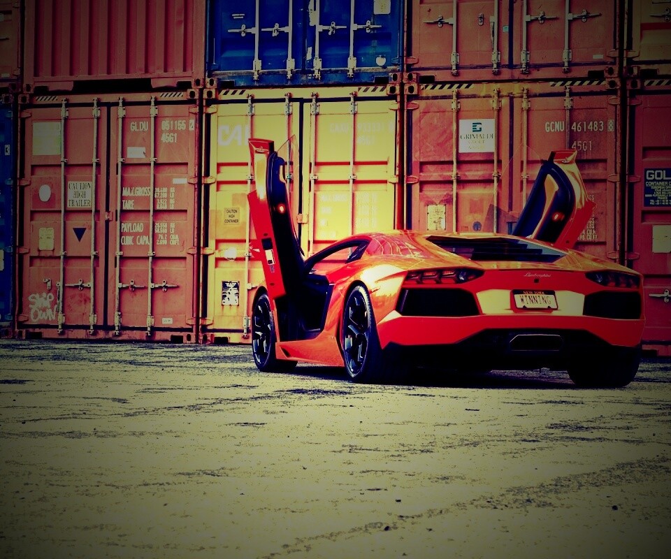 Оранжевый Авентадор обои