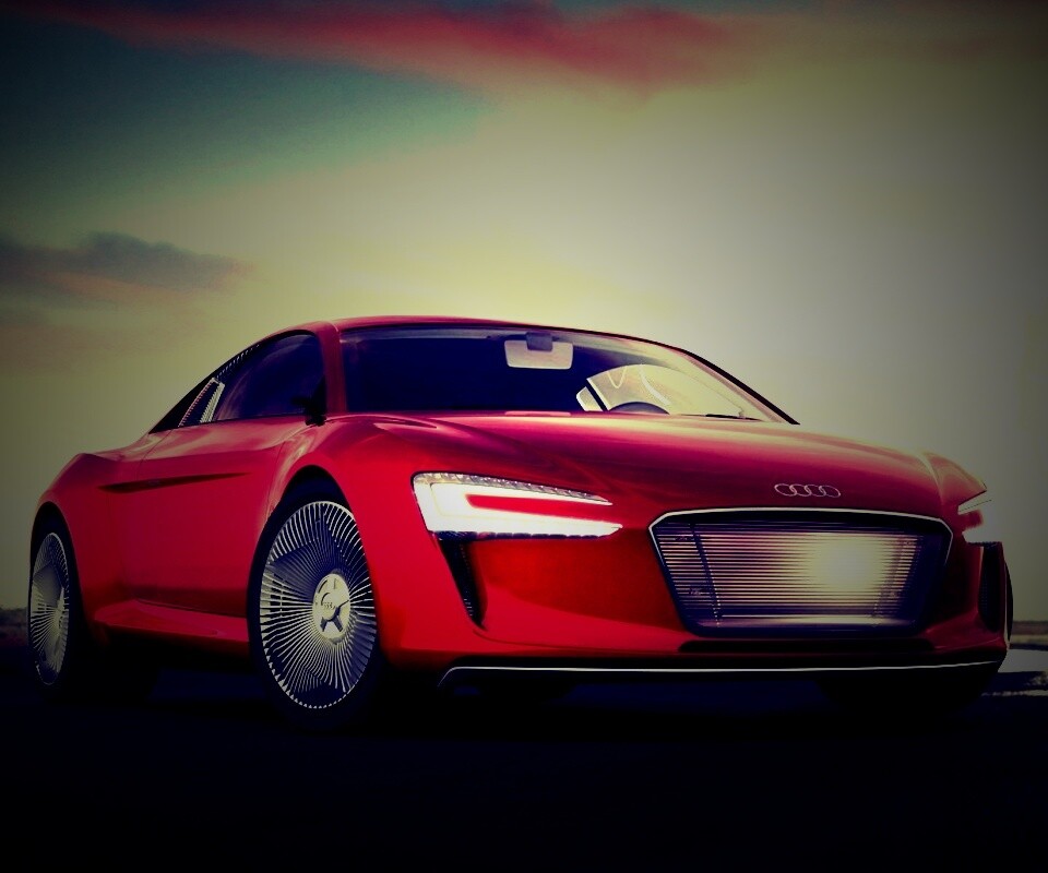 Красный автомобиль Audi обои