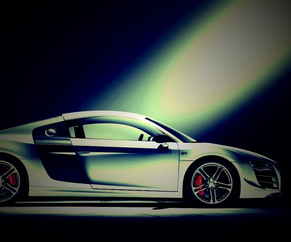 Audi R8 вид сбоку обои