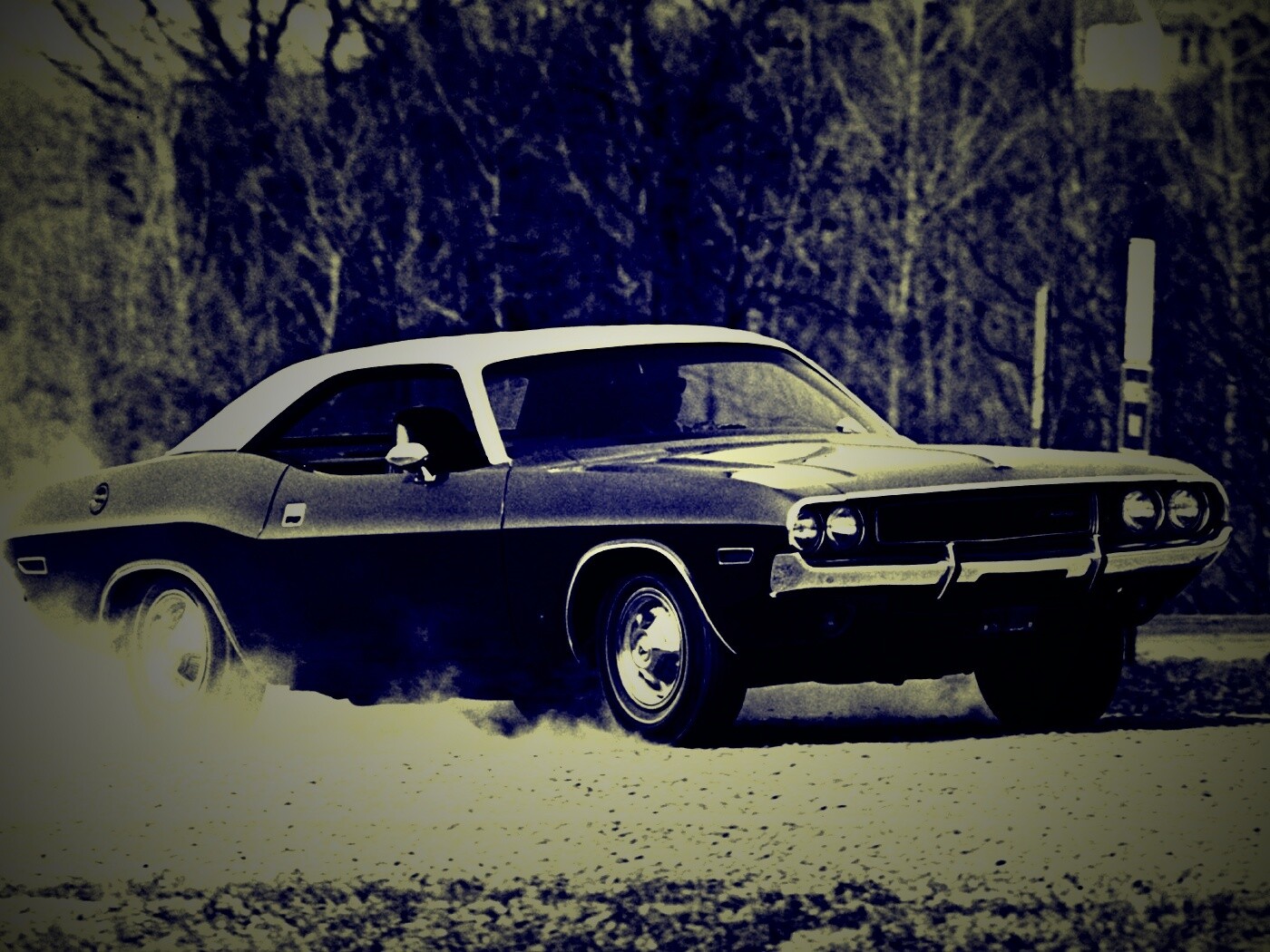 Черно-белое фото Dodge обои