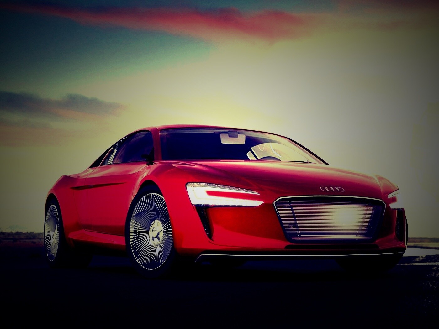 Красный автомобиль Audi обои