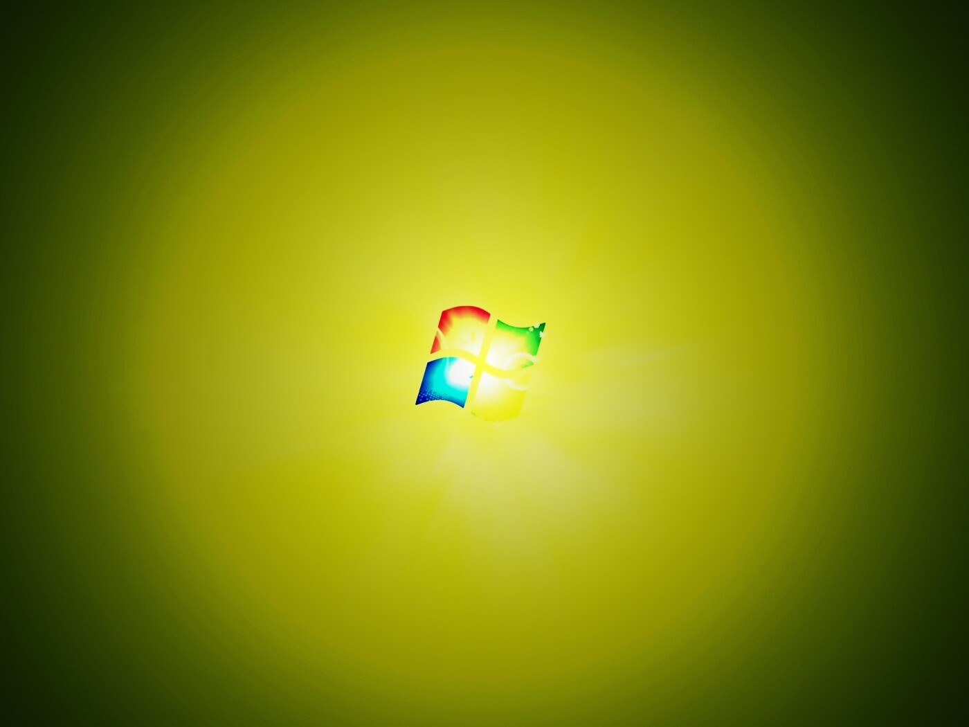 Сочный зеленый логотип Windows 7 обои
