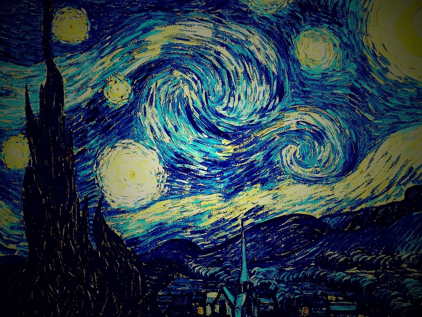 Рисунок города маслом обои
