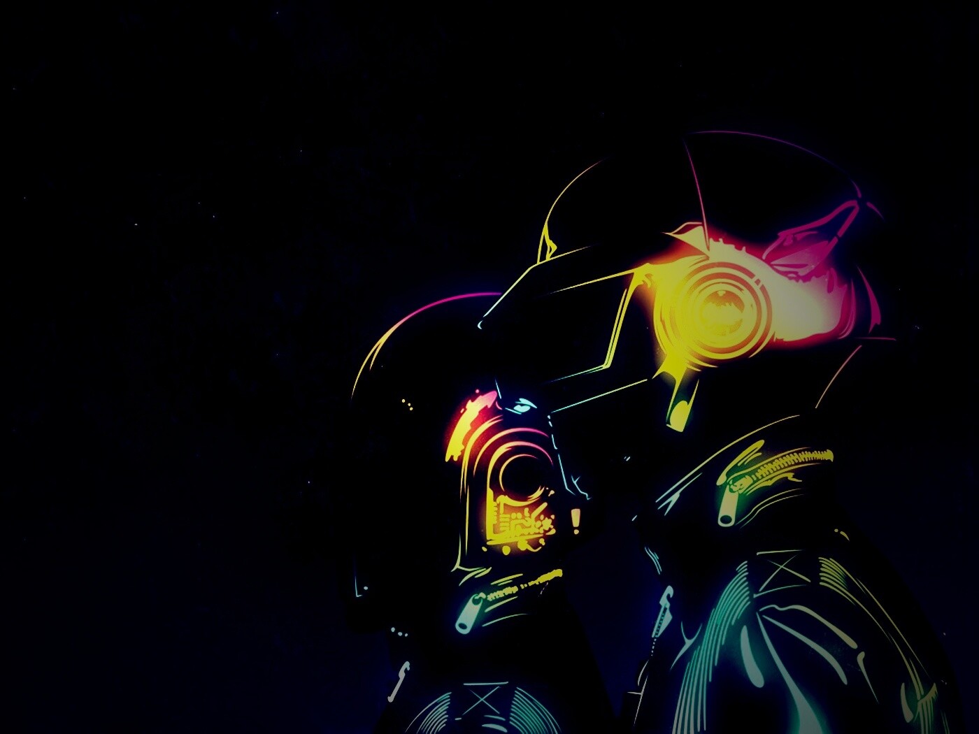 Яркий скетч Daft Punk обои