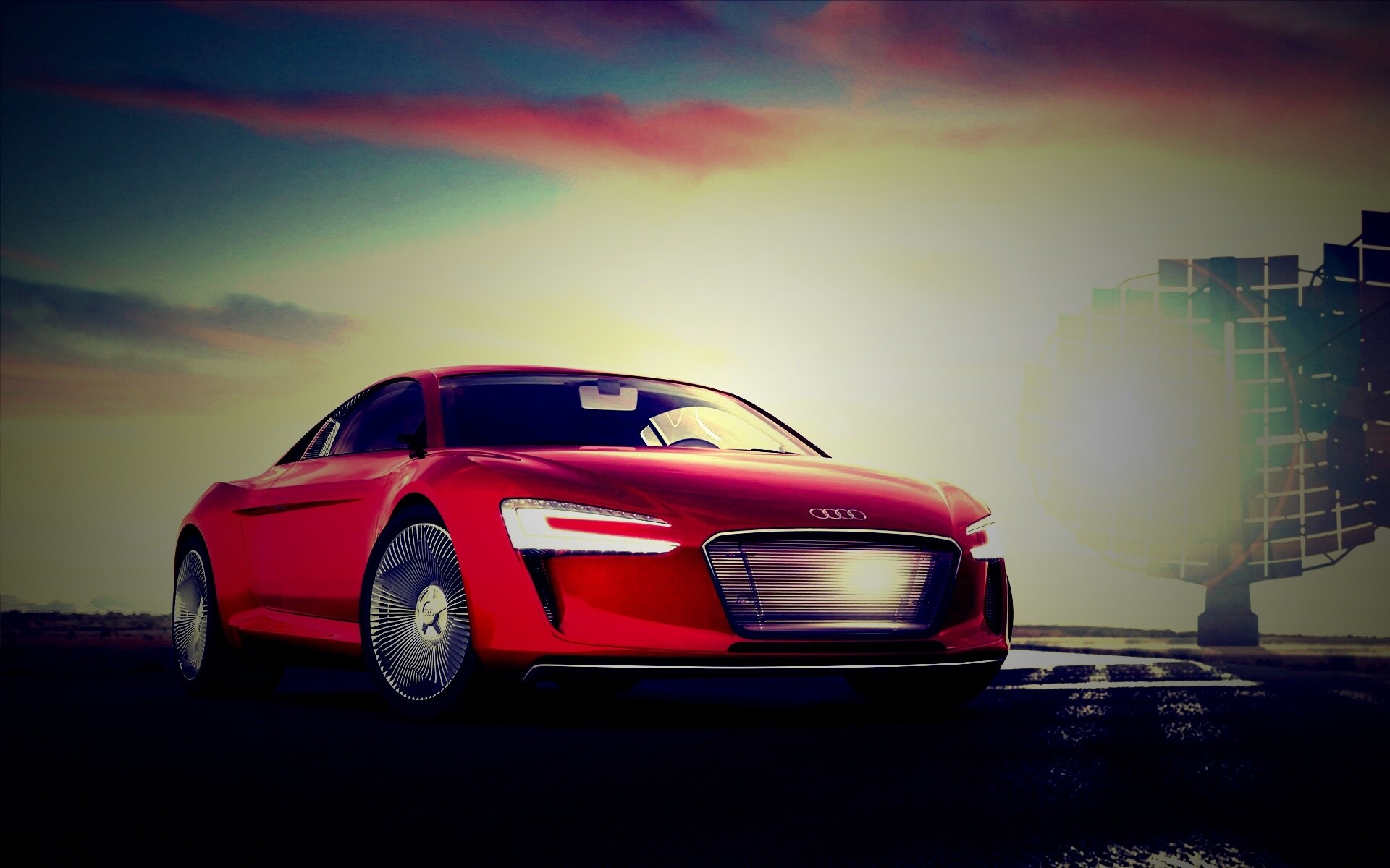 Красный автомобиль Audi обои