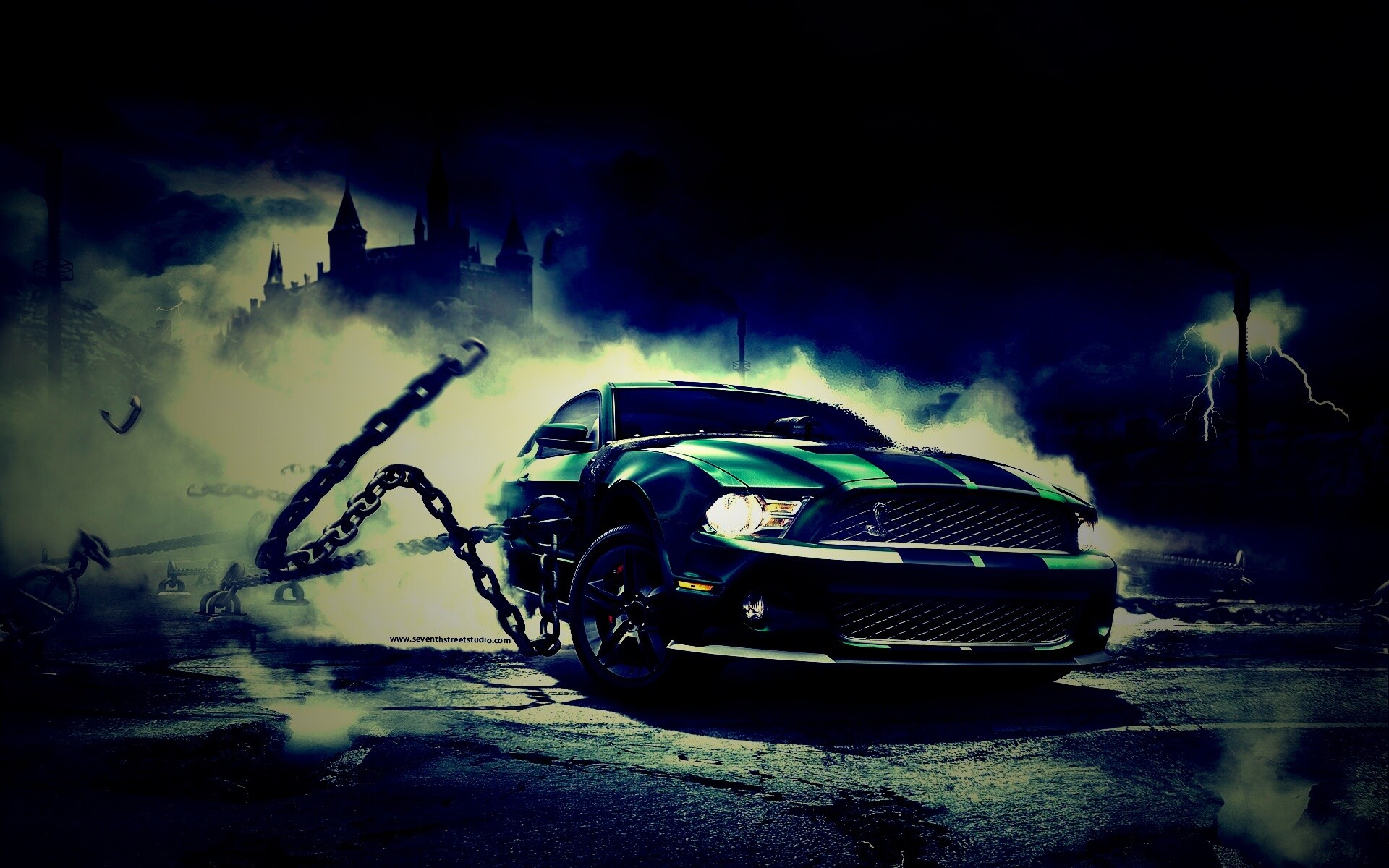 Ford Mustang рвёт цепи обои
