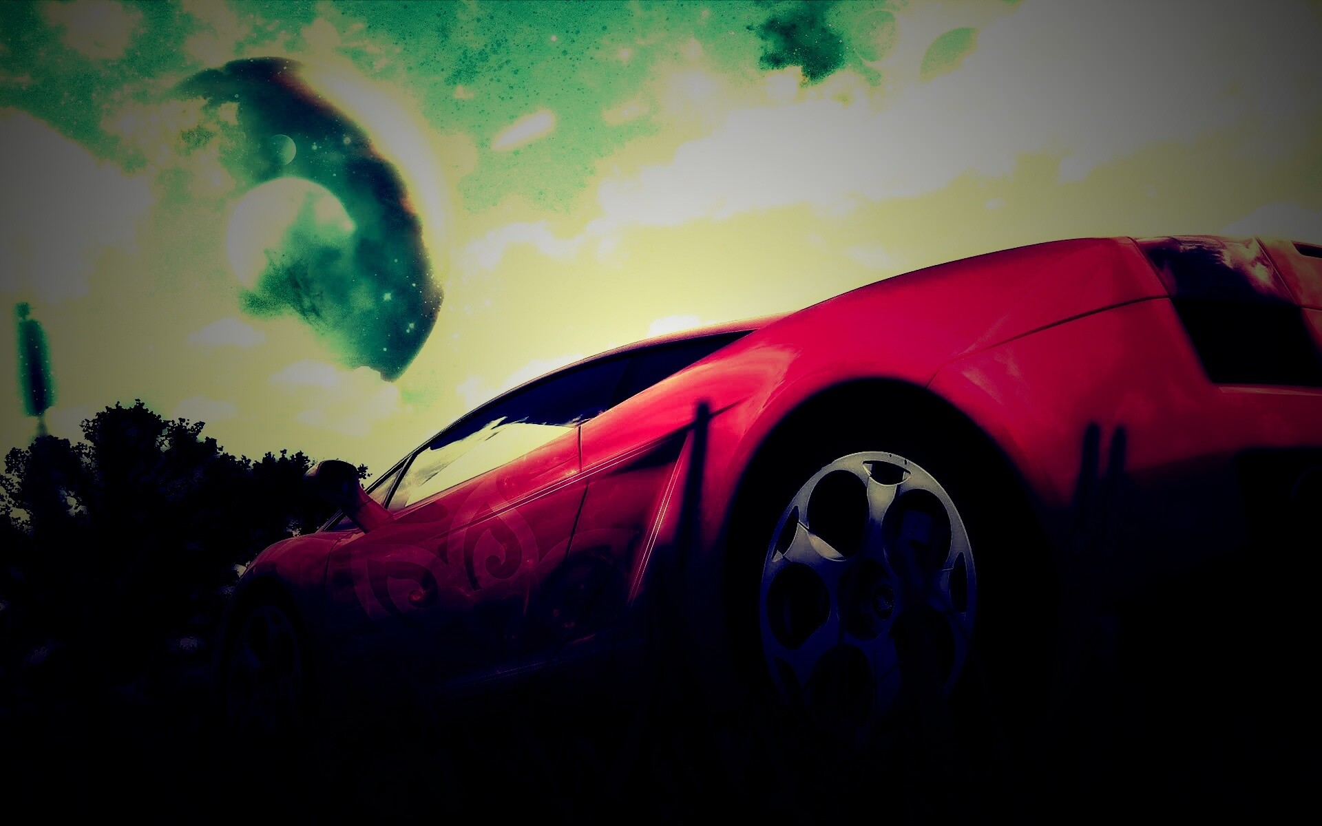 Lamborghini на другой планете обои