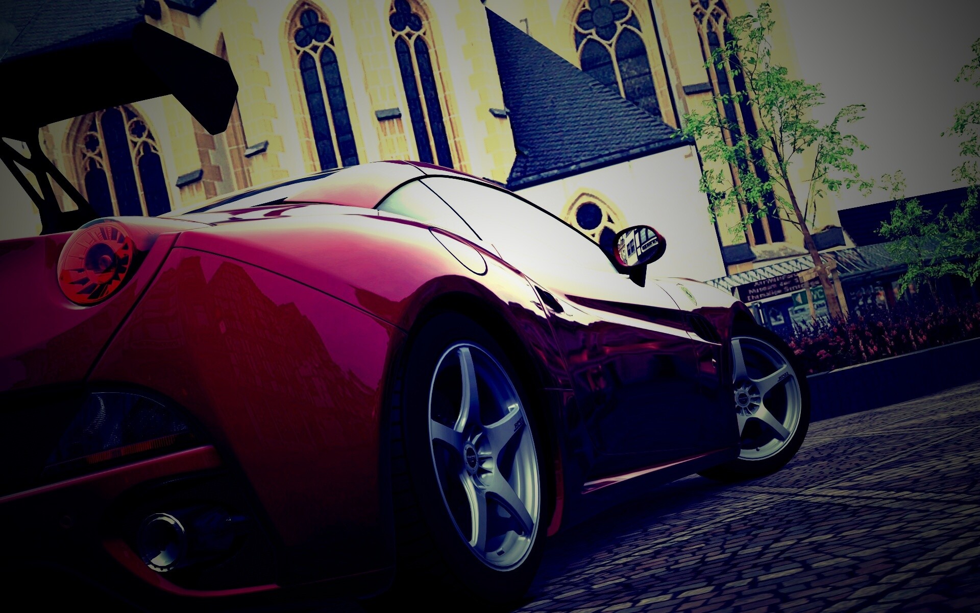Ferrari на мостовой обои