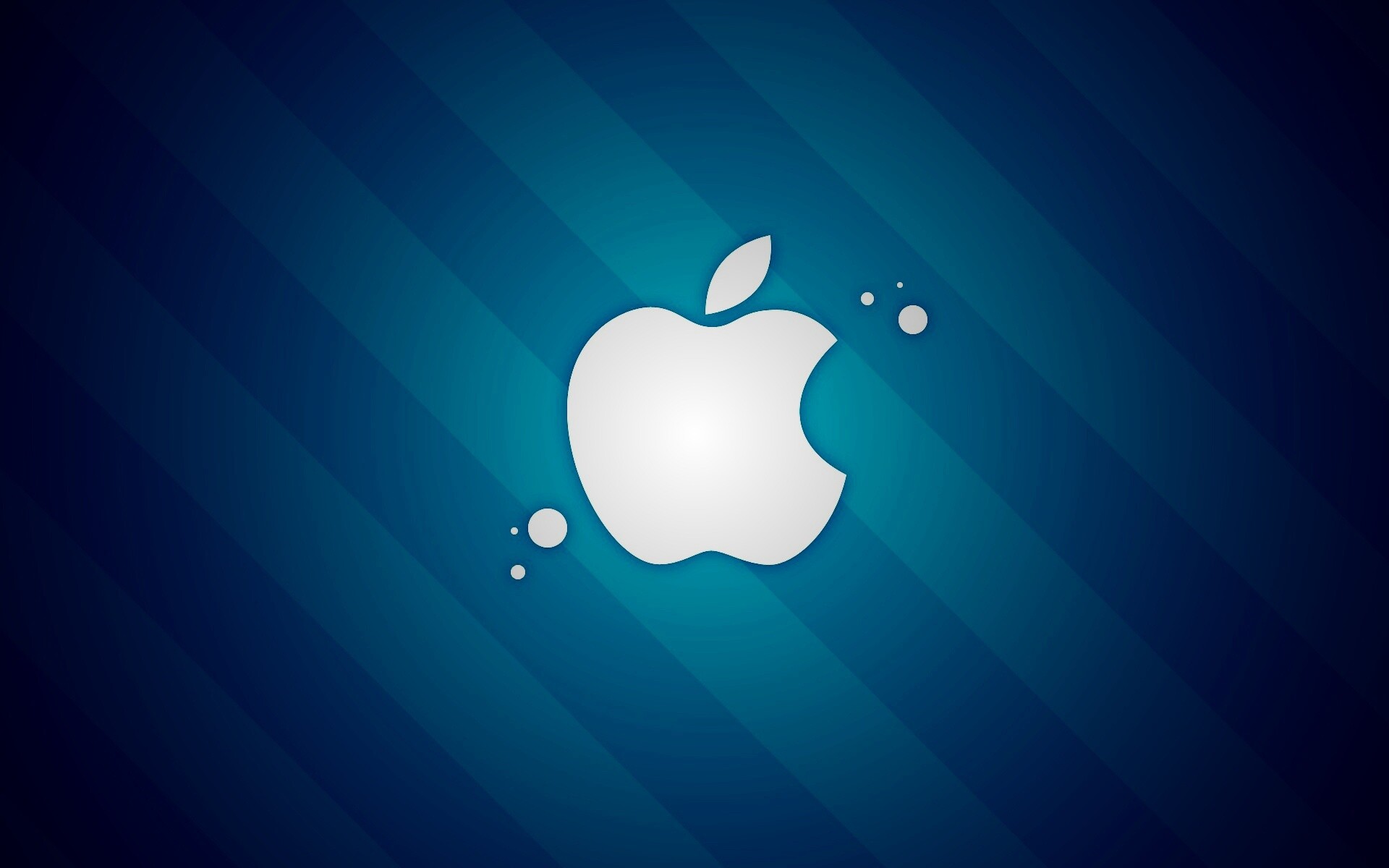 Логотип Apple на фоне голубых полос обои