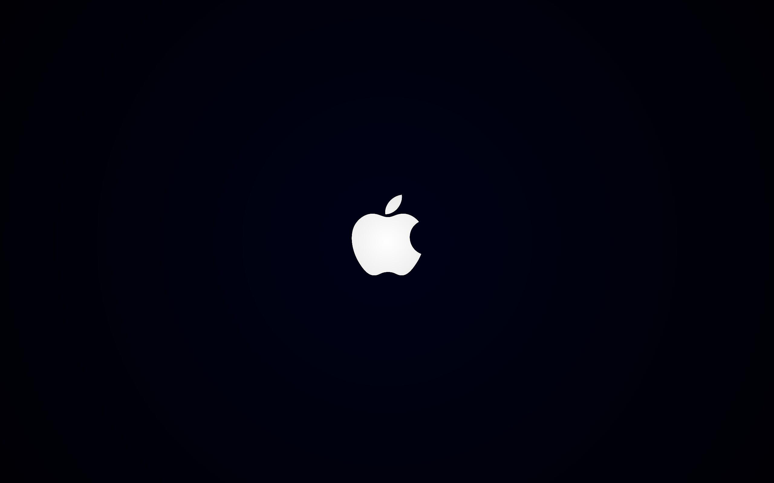 Логотип Apple на черном фоне обои