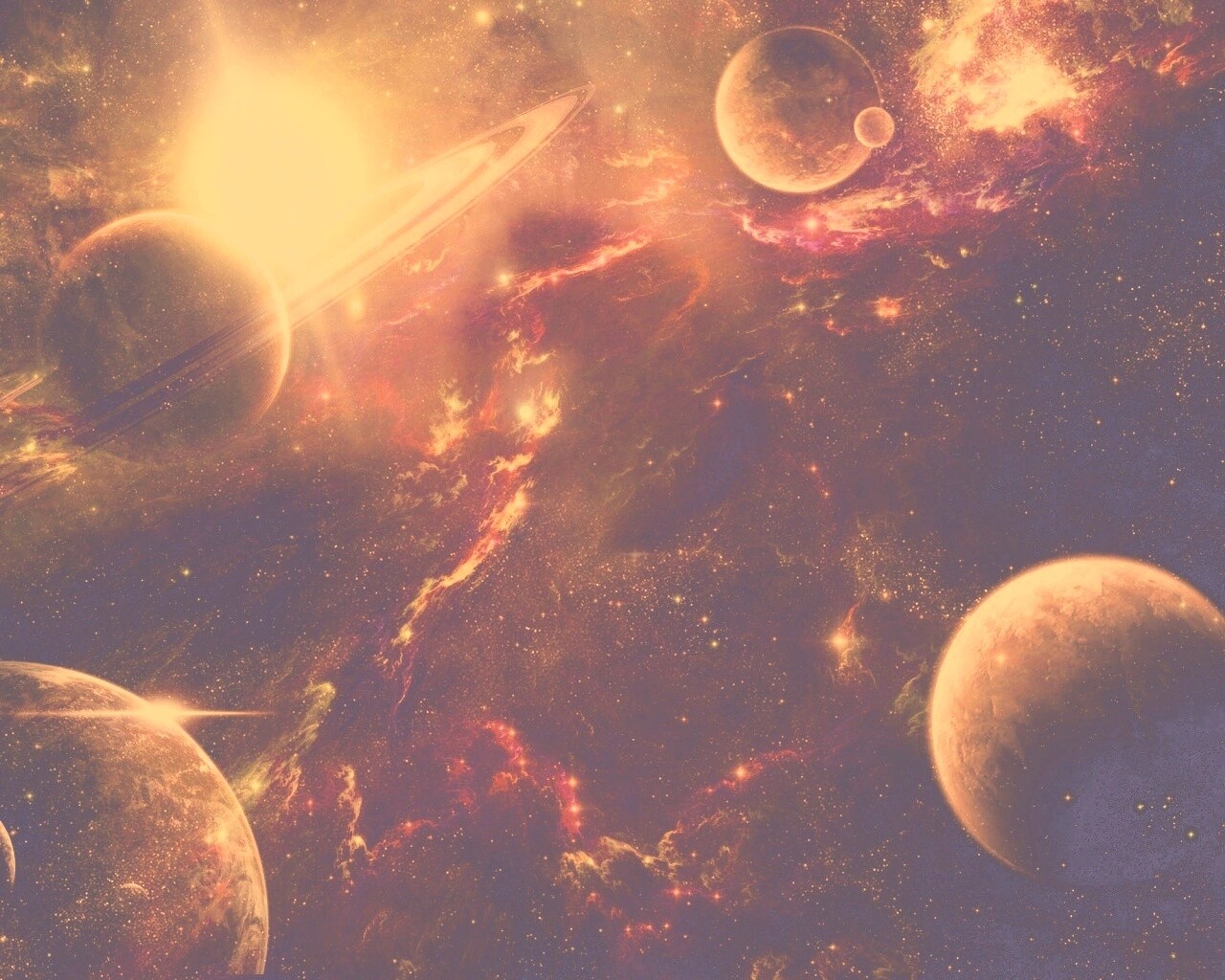 Красные оттенки космоса обои