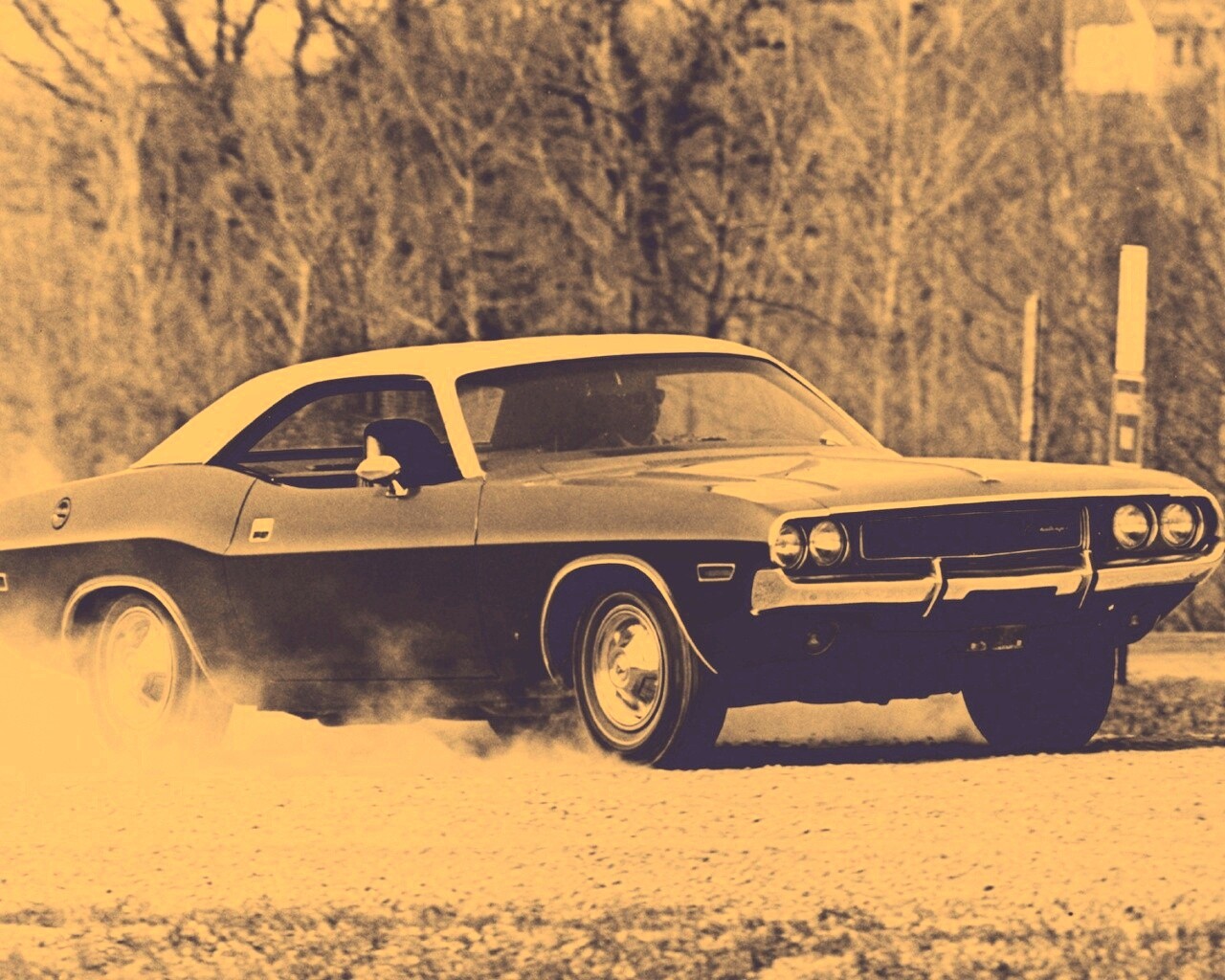 Черно-белое фото Dodge обои