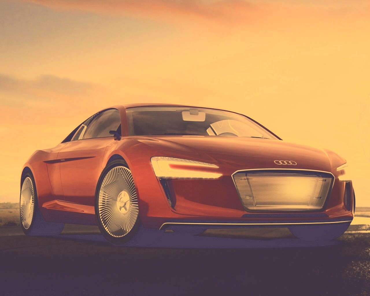 Красный автомобиль Audi обои