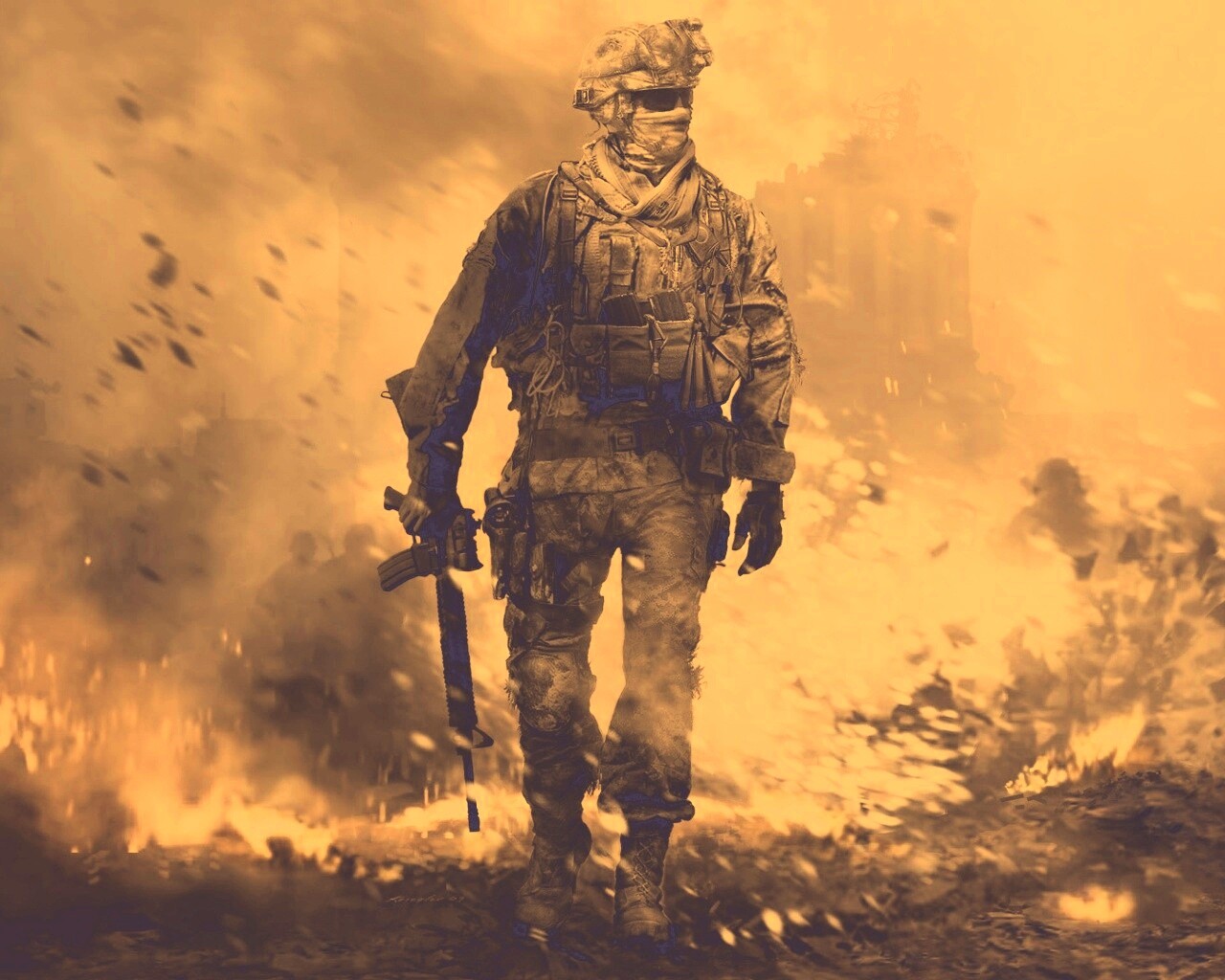 Солдат из modern warfare 2 обои