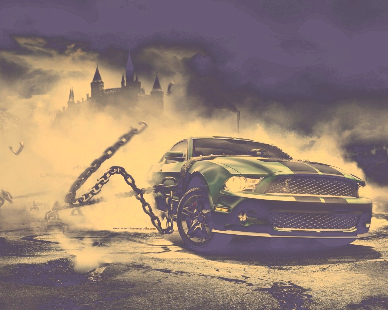 Ford Mustang рвёт цепи обои