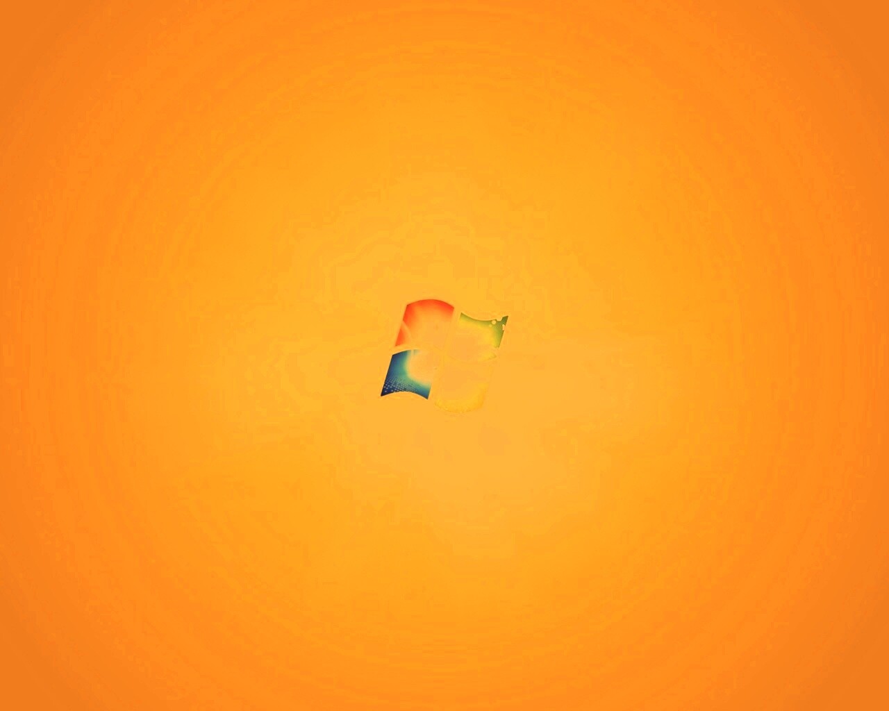 Яркий желтый логотип Windows 7 обои