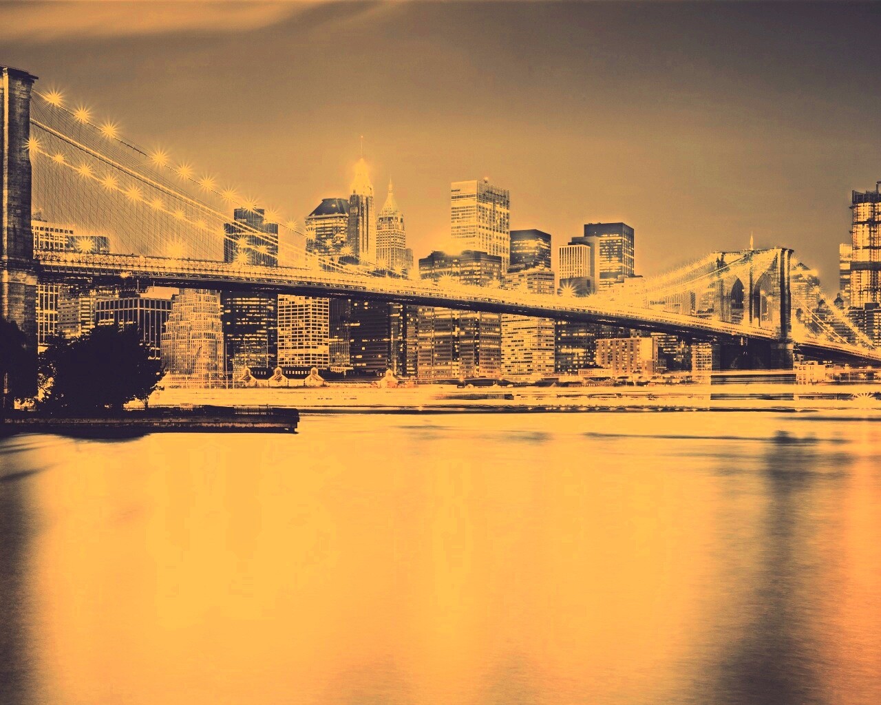 Огни ночного города обои