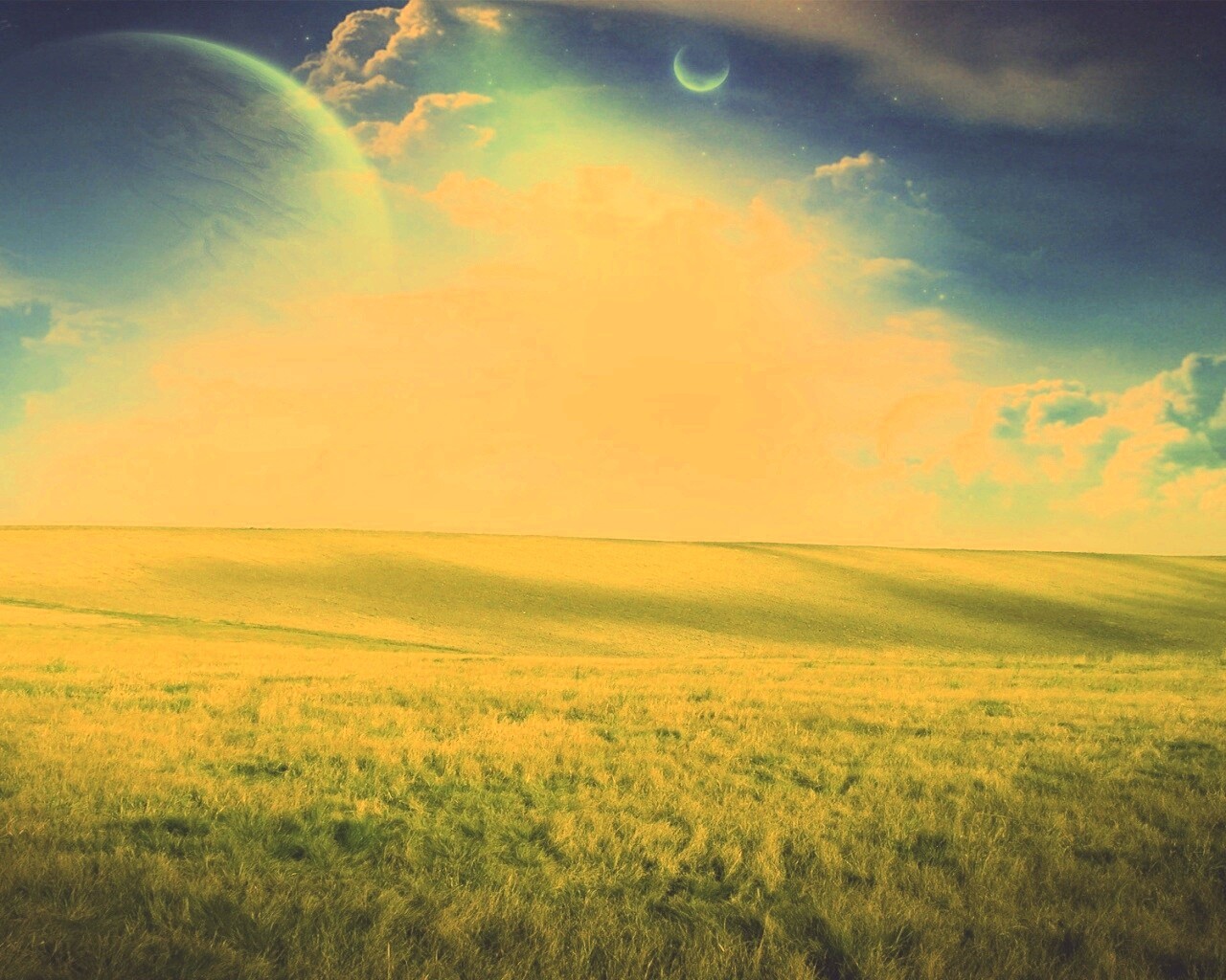 Луг на другой планете обои