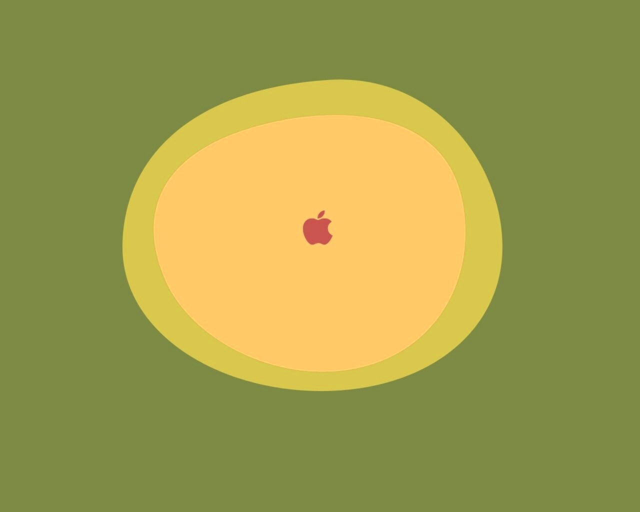 Apple в белом круге обои