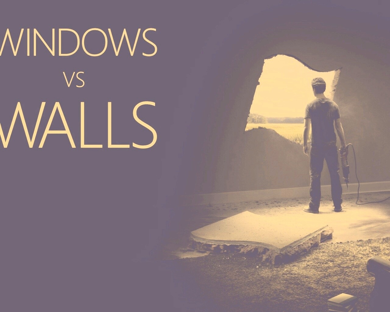 Windows против стен обои