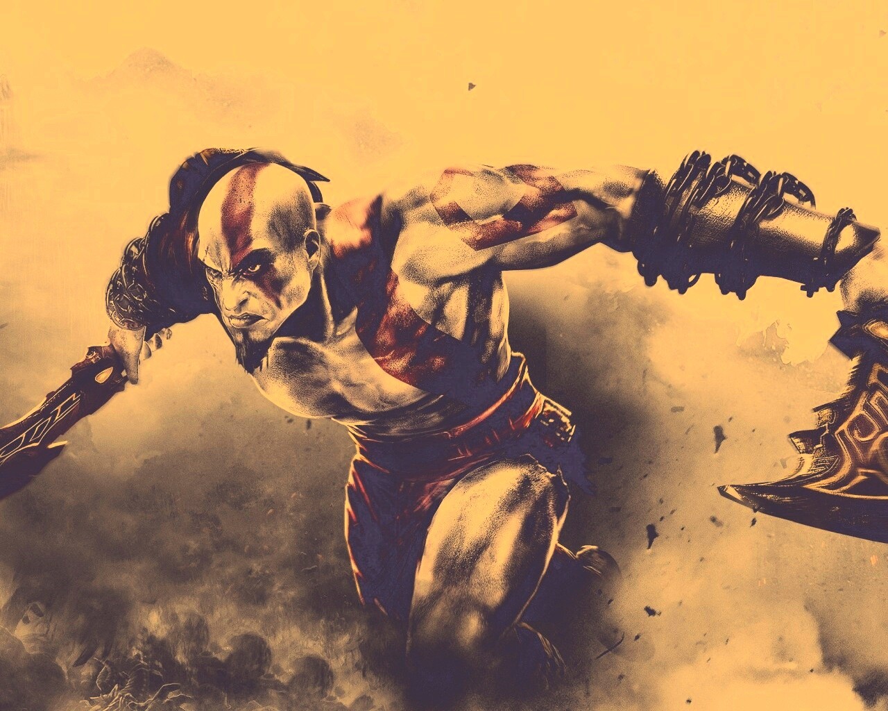 Герой игры God of War обои