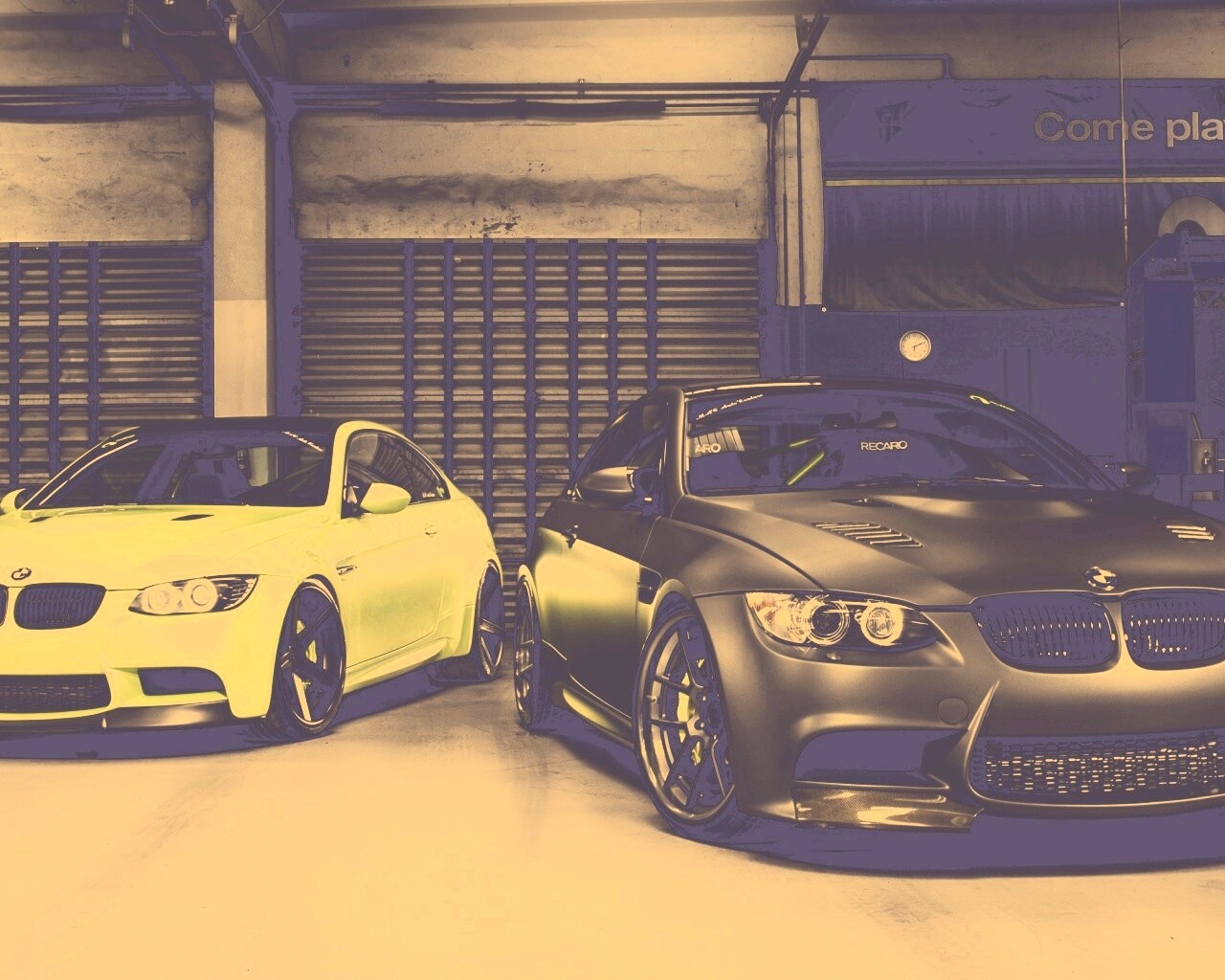 Черный и зеленый BMW M3 обои