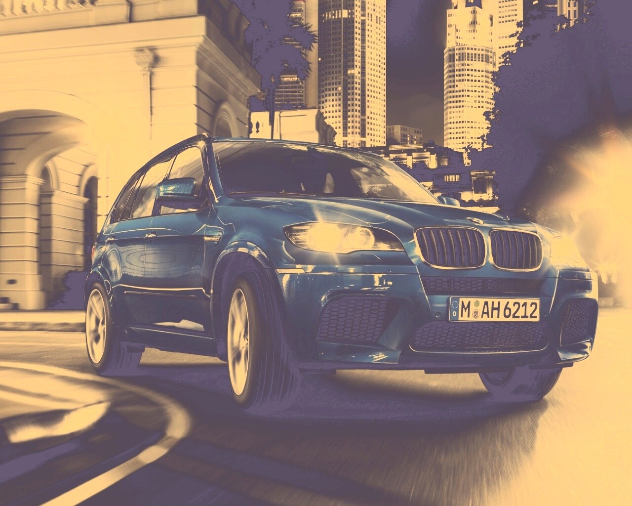 Синий кроссовер BMW обои