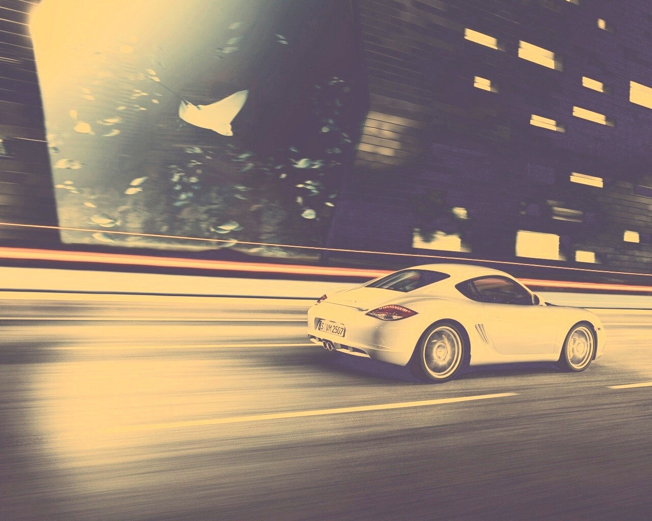Porsche на трассе обои