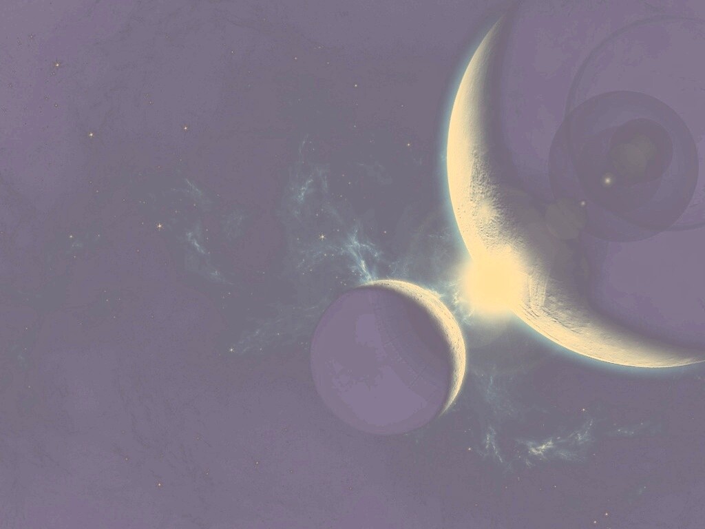 Планета и спутник обои