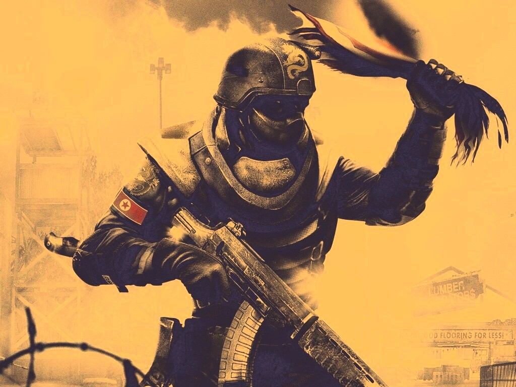 Китайский солдат жжет американский флаг обои