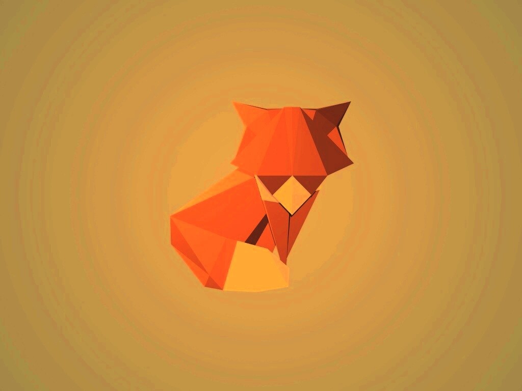 Origami fox обои