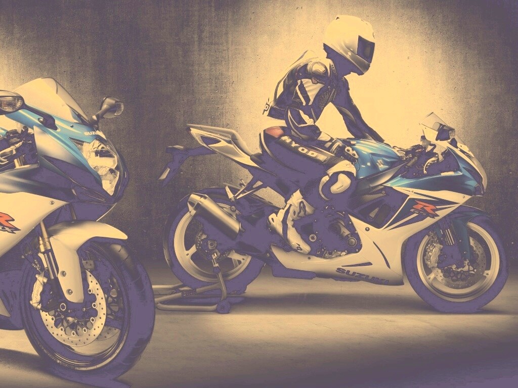 Suzuki и мотоциклист обои