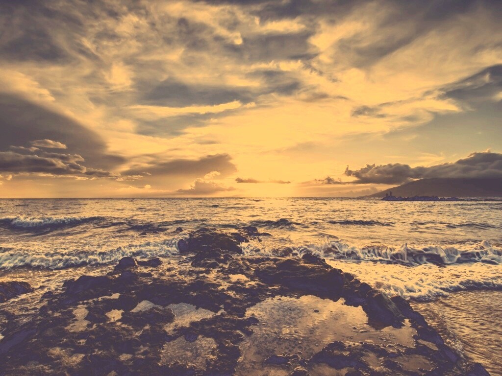 Закат на море обои