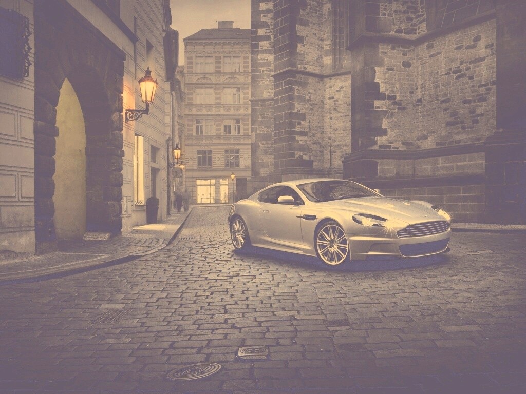 Серебристый Aston Martin обои