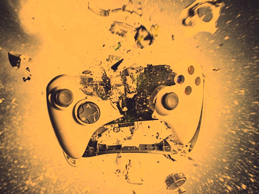 Взрывающийся белый контроллер xbox обои