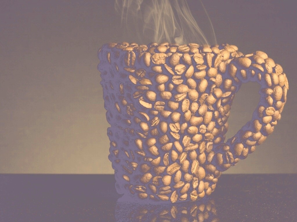 Кружка из кофейных зерен обои