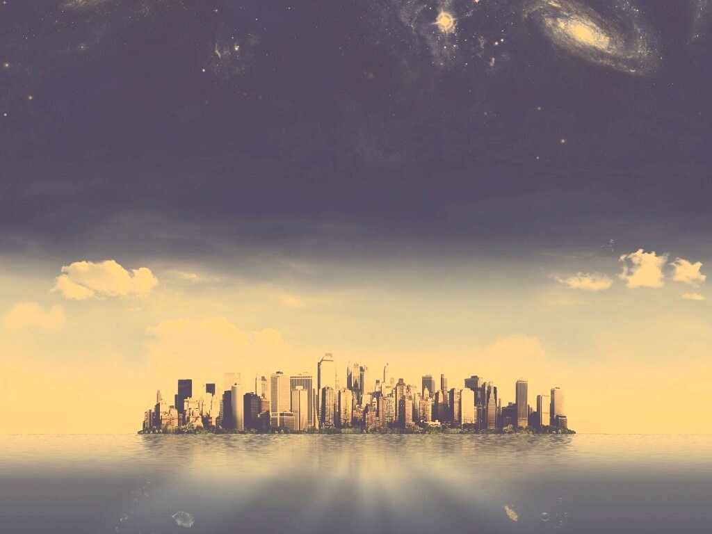 Город на острове обои