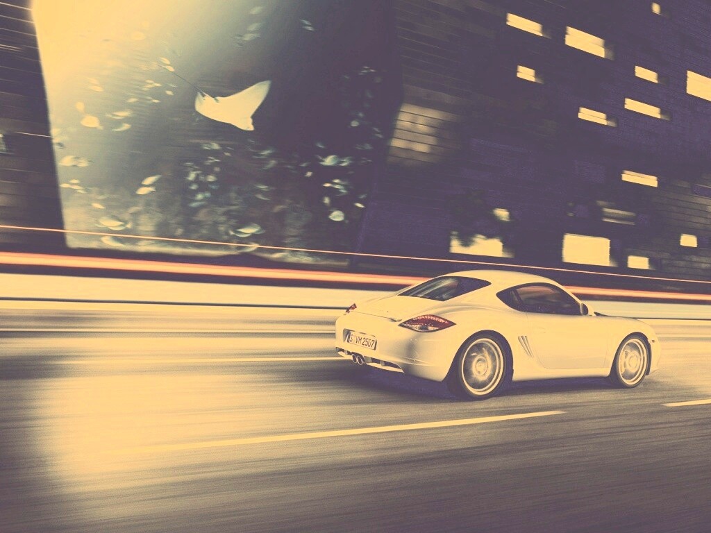 Porsche на трассе обои