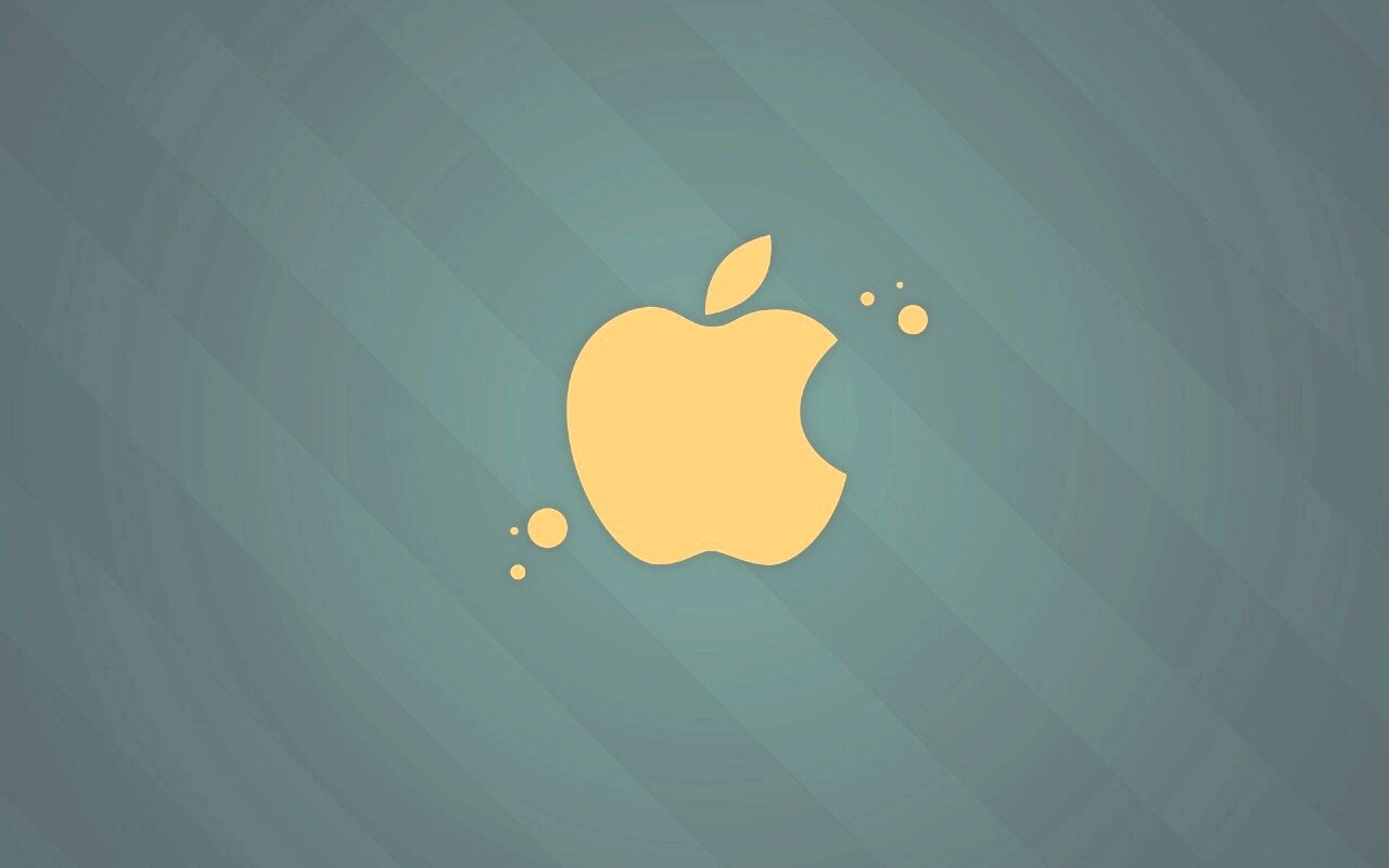 Логотип Apple на фоне голубых полос обои