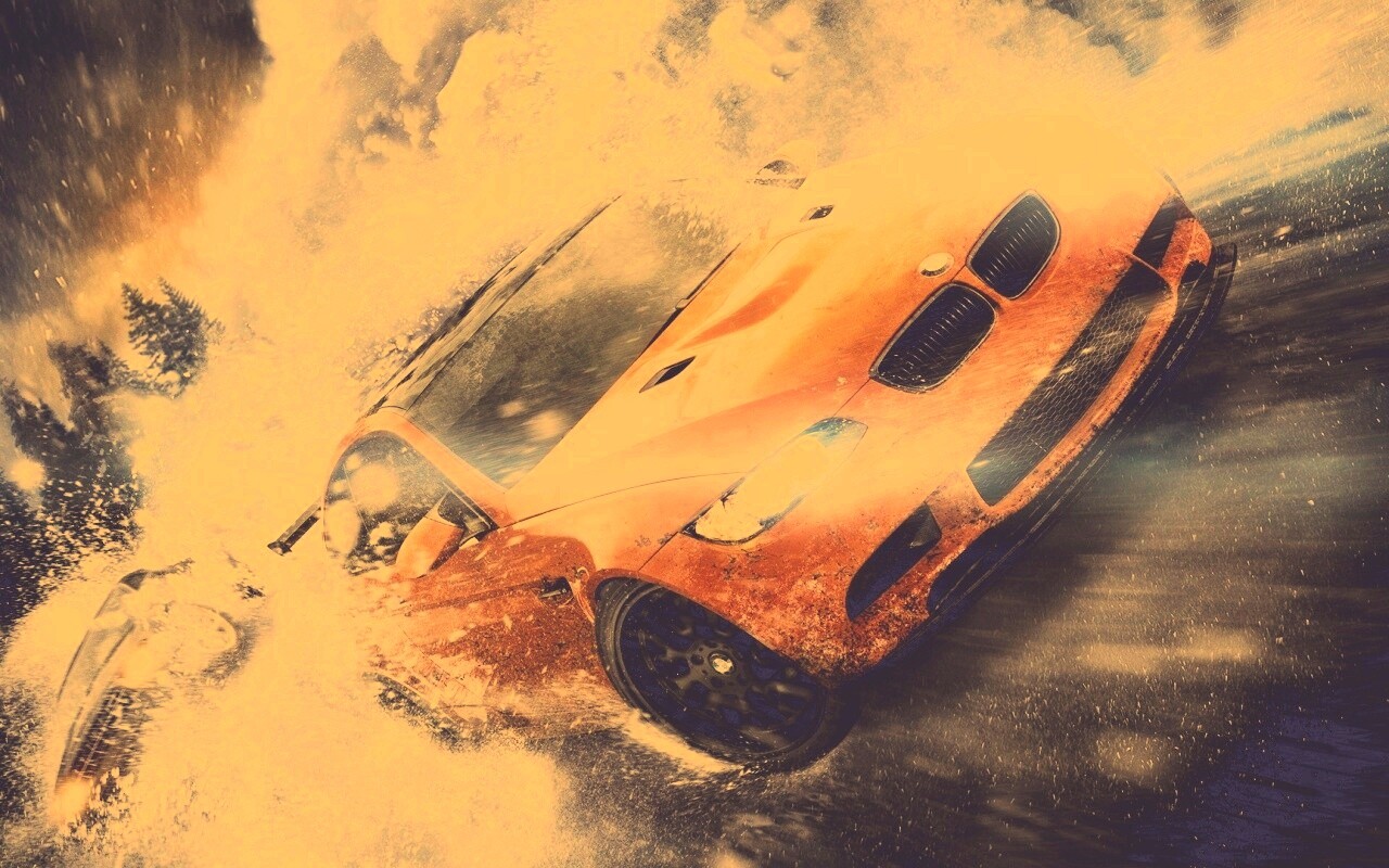 Погоня за оранжевым BMW обои