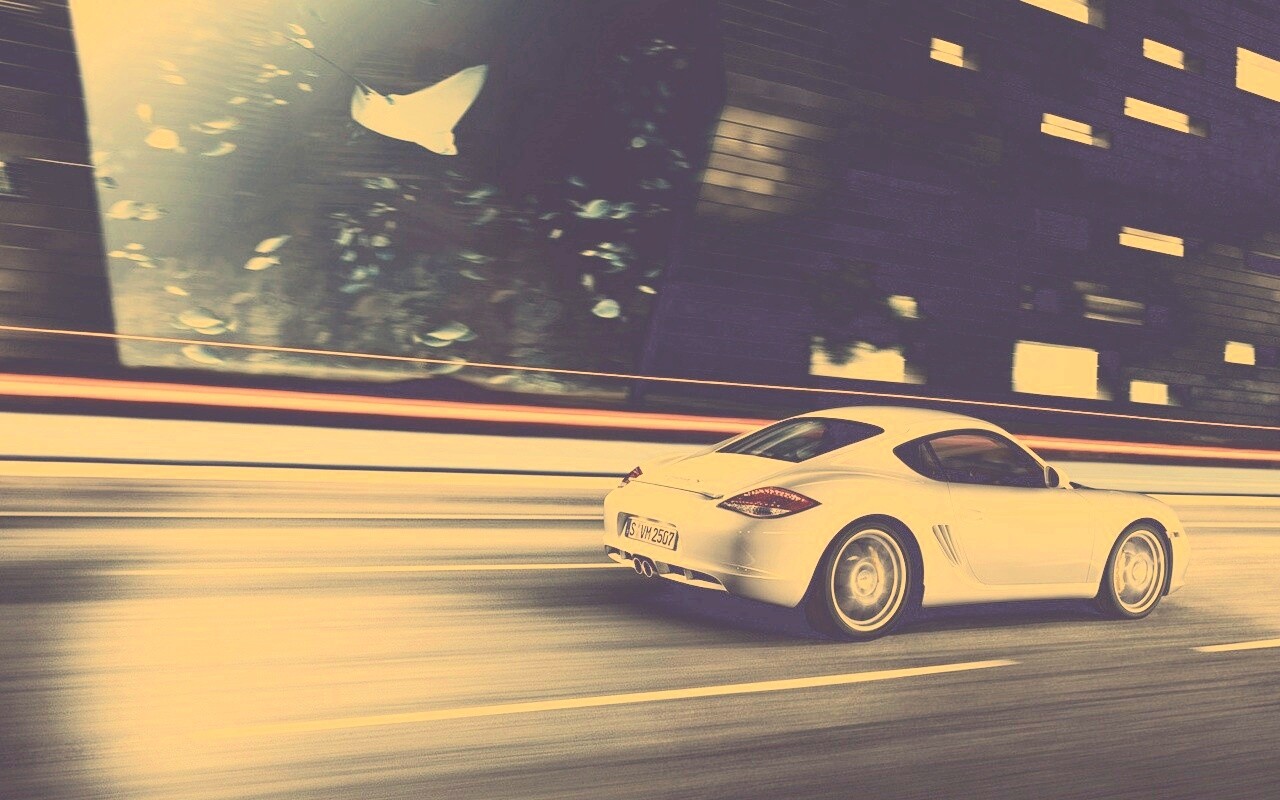 Porsche на трассе обои