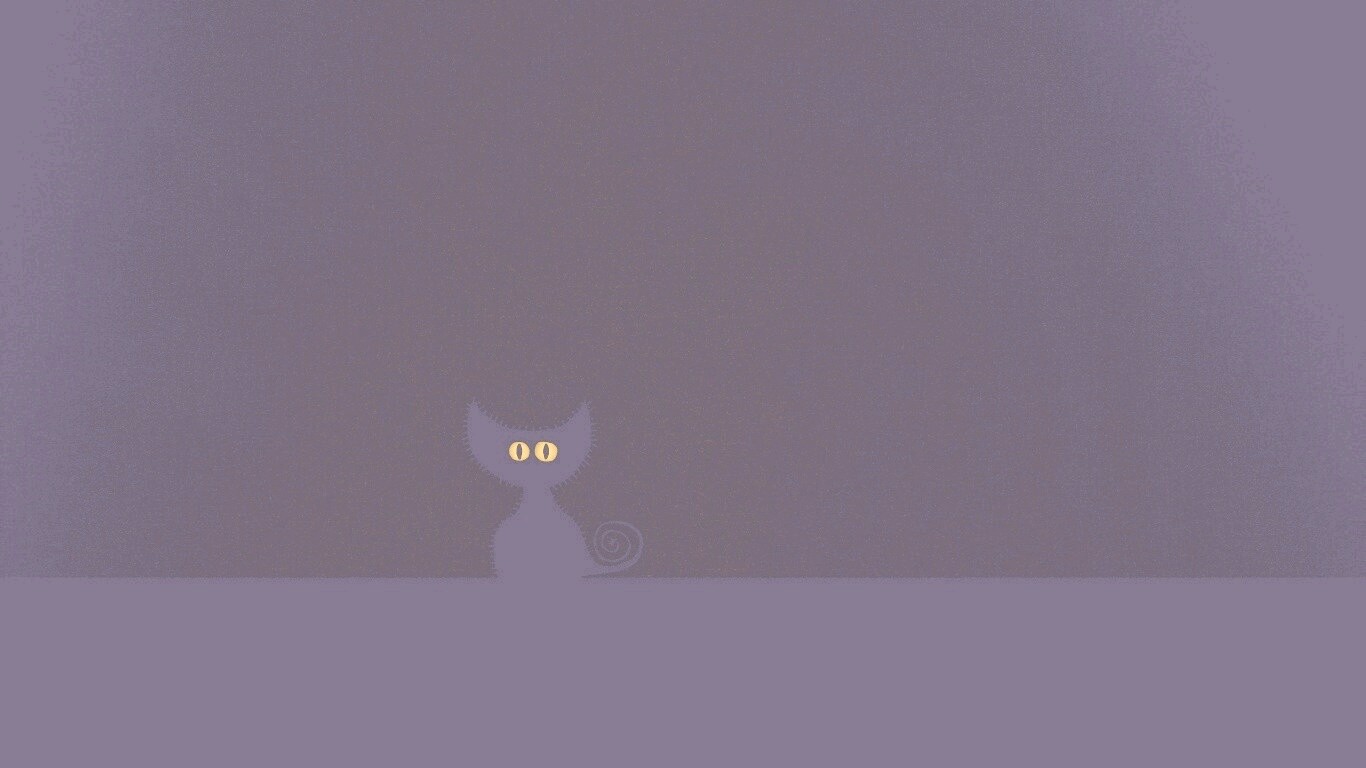 Чёрный кот в ночи обои