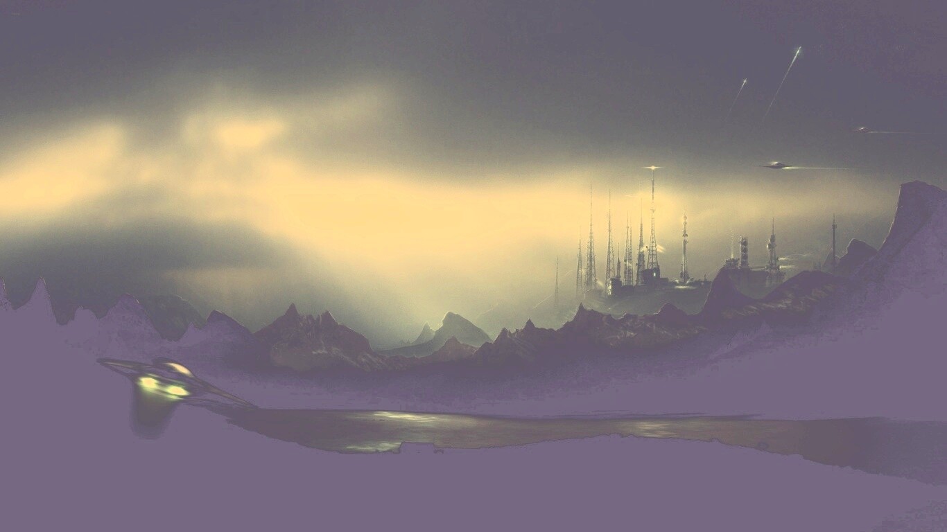 Долина в стиле SciFi обои