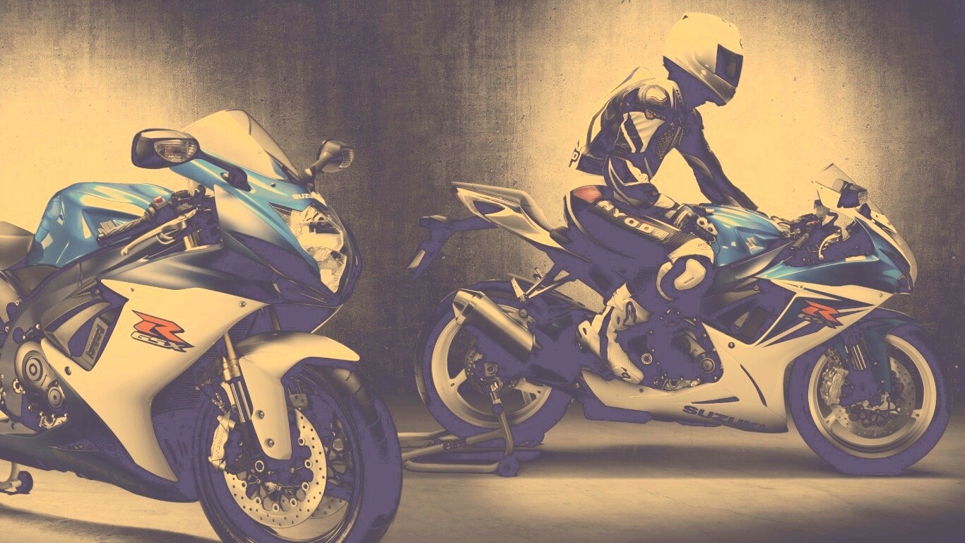 Suzuki и мотоциклист обои