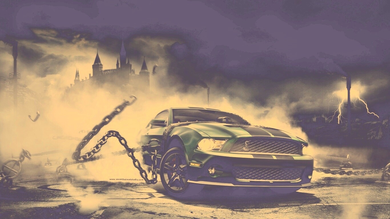 Ford Mustang рвёт цепи обои