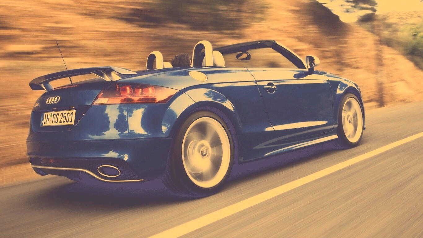 Синий кабриолет Audi обои