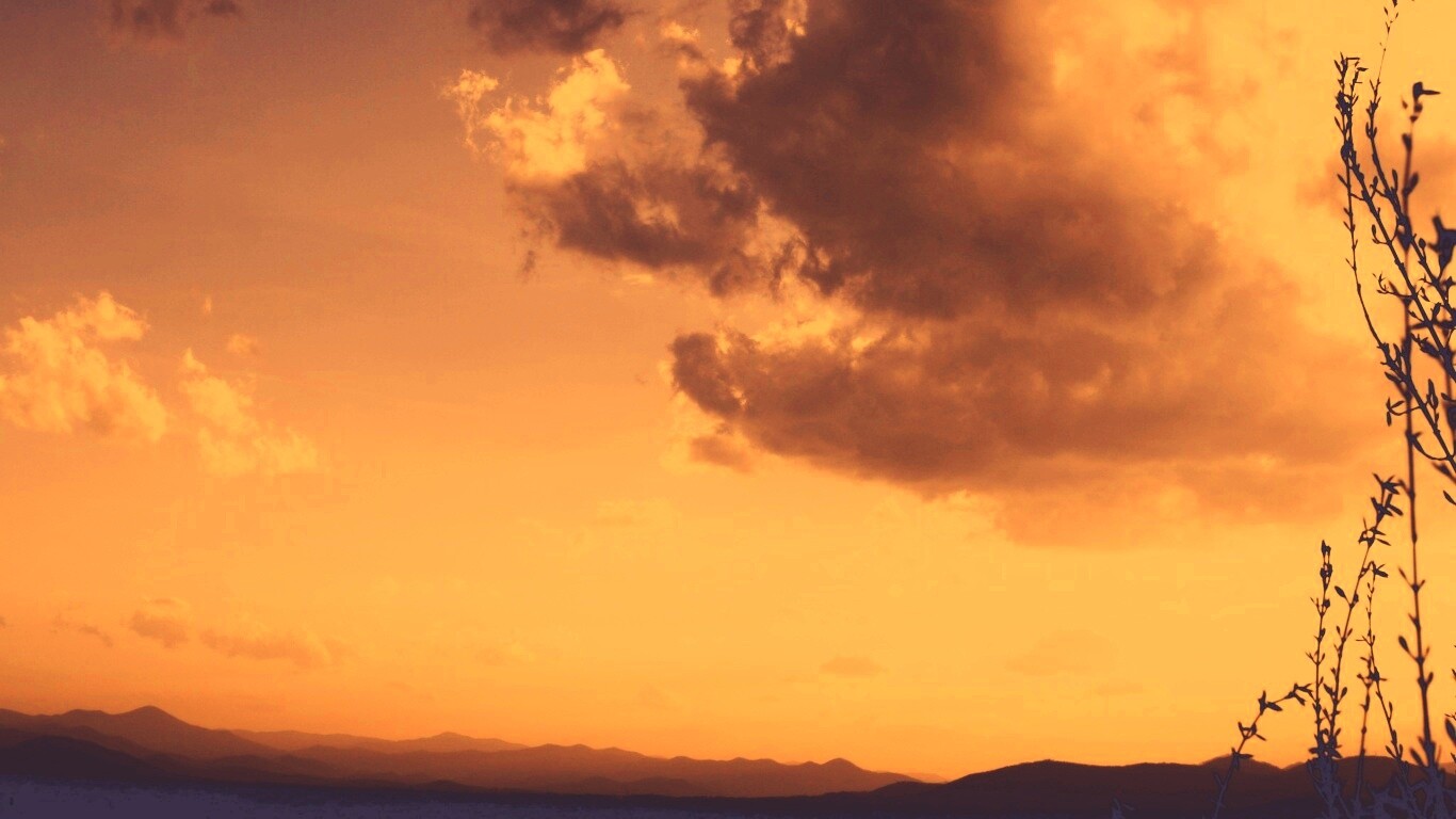 Горный закат обои