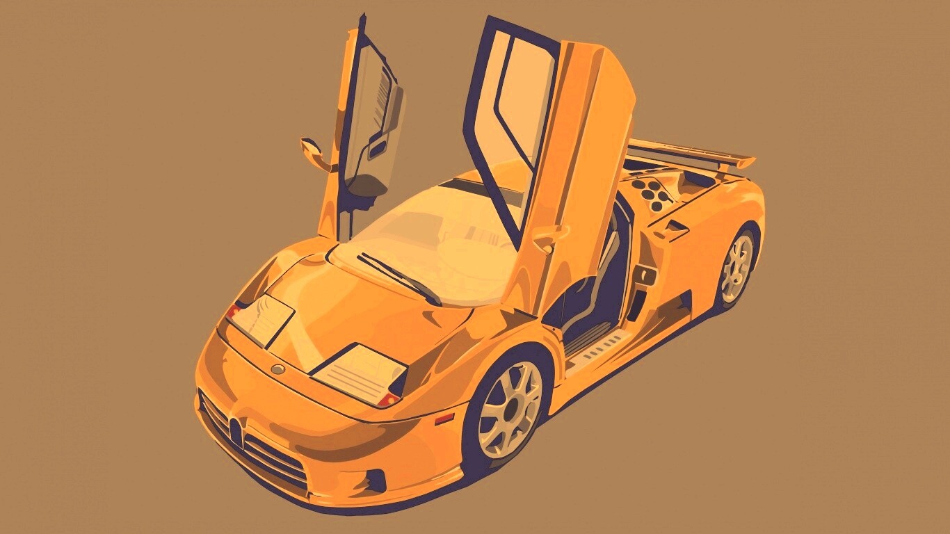 Bugatti EB 110 в векторе обои