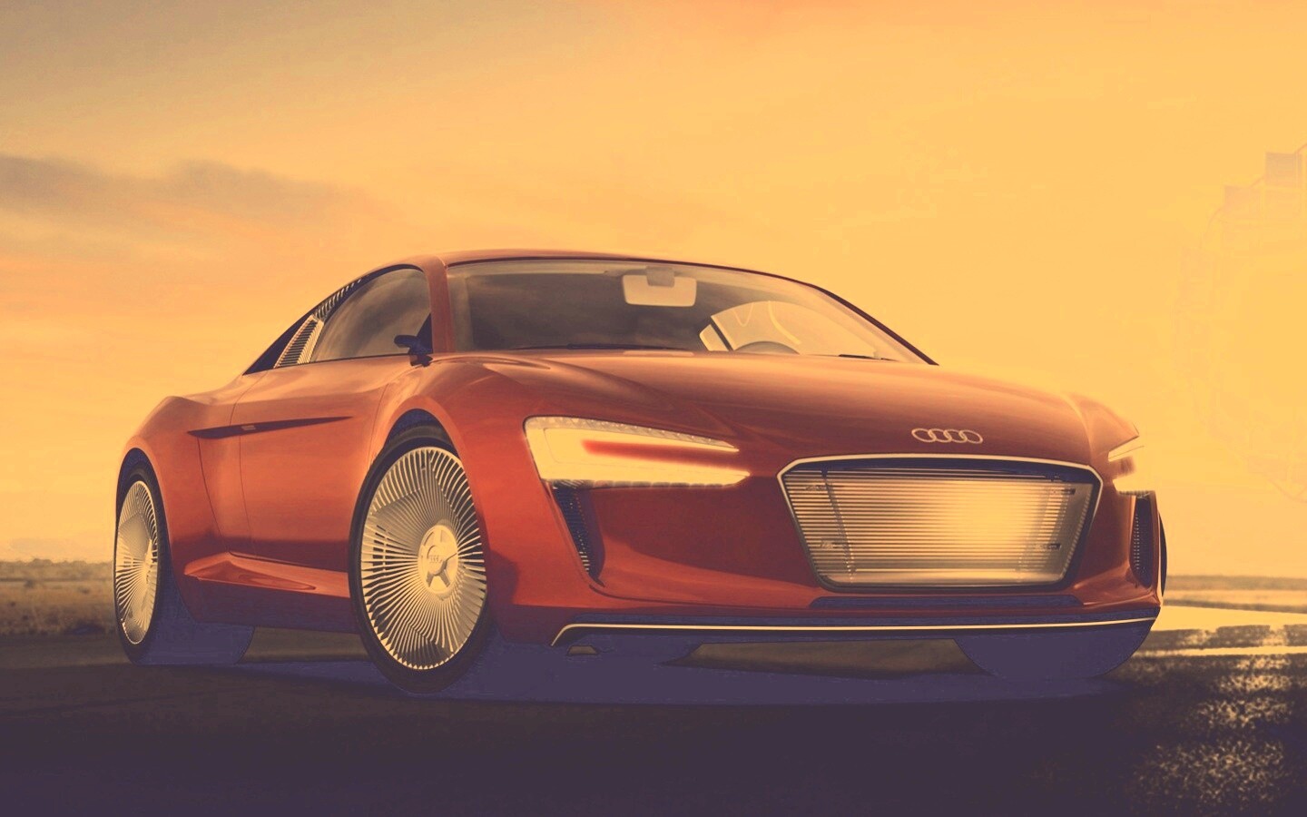 Красный автомобиль Audi обои
