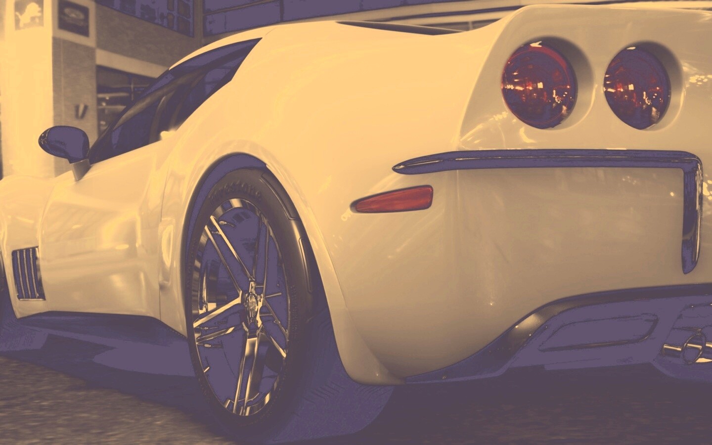 Белый Корвет обои